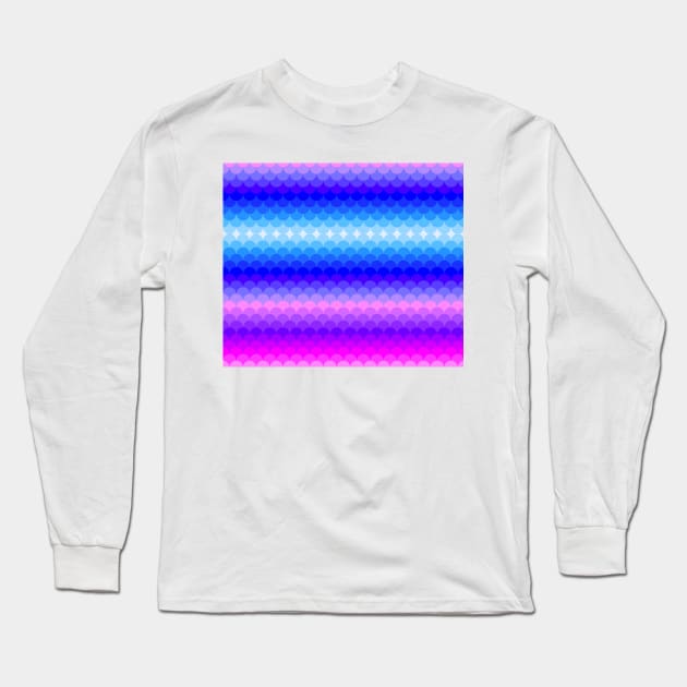 Pink Purple Blue Gradient Scales Long Sleeve T-Shirt by saradaboru